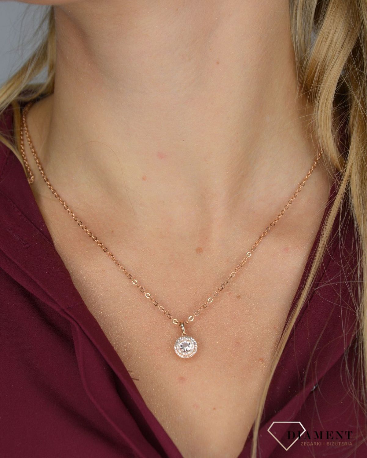 Łańcuszek srebrny pokryty różowym złotem 925 1mm DIA-LAN-rozowezloto-925.jpg